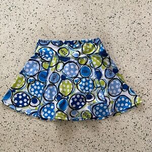 INKnBURN Blue and Green Polka Dot Skirt